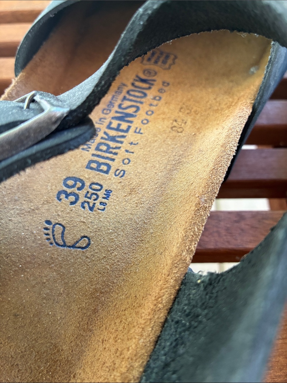 Birkenstock Messina Mary Jane sandals shoes in black nubuck leather - Picture 3 of 7